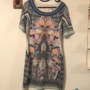 Patterned body con dress